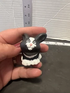 Fisher Price Little People Rabbit Black & White VTG Figure Animal 1998 - Picture 1 of 7