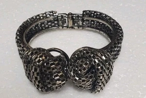 Vintage geknotetes Mesh Clamper Scharnier Armband - Bild 1 von 7