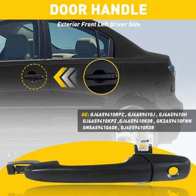 Ручка наружной двери черная гладкая передняя со стороны водителя для Mazda 3 6 CX-7 CX-9 RX-8 - Изображение 1 из 4