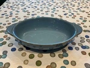 DENBY COLONIAL BLUE SMALL GRATIN OVAL EARED SERVING DISH STONEWARE LOT A - Picture 1 of 14