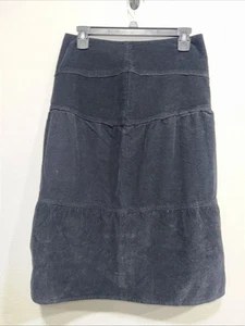 BENETTON Womens Corduroy Skirt 29W 27L  Black Cotton GUC - Picture 1 of 7