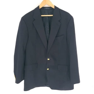 Chaps Ralph Lauren Blazer Mens 46 Tall Navy Blue Gold Button Single Breast - Picture 1 of 15