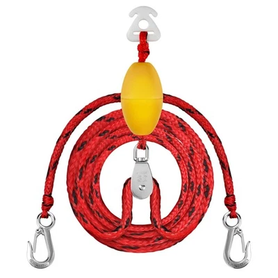 DockMoor Water Ski Rope 75 ft 4 Sections with Self Centering Boat Tow Harness...