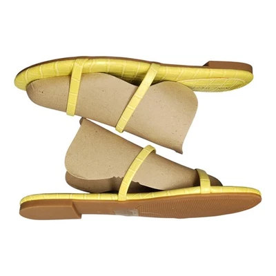 Nine West Blaise Slide Sandals Womens Size 7M Yellow Synthetic Comfort Slip On - Image 1 of 4