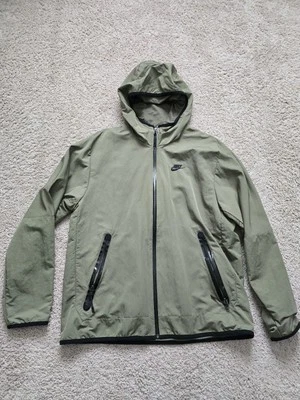 Chaqueta cortavientos Nike Tech tejida cremallera completa forrada oliva DQ4340-222 para hombre talla L Foto 1 de 4