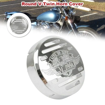 Cover Round V-Twin Horn Cover Fit For 1998-2013 Yamaha V-Star 650 Custom Foto 1 de 4