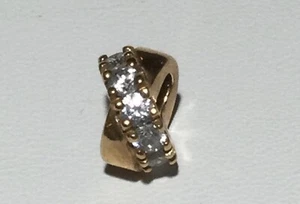 14 Kt Yellow Gold Charm/pendant with Cubic Zirconia Stones - Picture 1 of 7