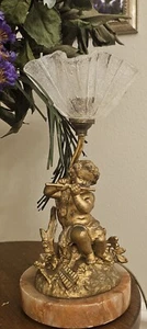 Tischlampe goldbemalt Cherub - Bild 1 von 14