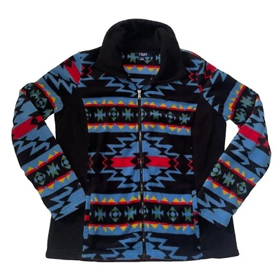 Chaps Sport Aztec Southwest Fleece Jacket Full Zip Womens Large Long Sleeve Y2K - Image 1 of 4