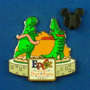 Fantasia Hippo & Gator Topiaries Epcot Flower & Garden Festival LE Pin #29669 - Picture 1 of 4