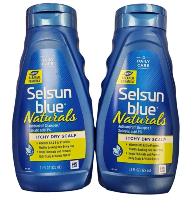 SELSUN BLUE NATURALS Antidandruff Shampoo 11oz ( 2 bottles ) - Image 1 of 2