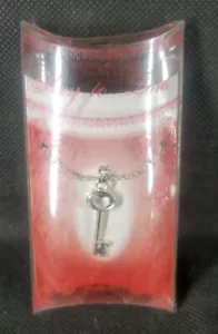 Collar Colgante Corazón Llave Para Amor Tono Plata Nuevo 18-20 Cadena En Caja Retro Regalo - Imagen 1 de 3