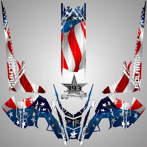 2016 - 2018 POLARIS PRO AXYS Wrap Graphics Decal Sticker 155 163 Patriot Flag - Picture 1 of 1