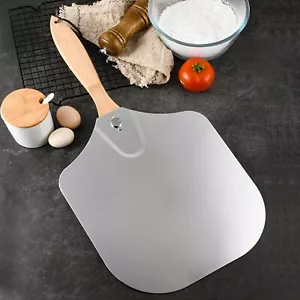 Dinoxo Aluminum Pizza Peel 12 Inch x 14 Inch with 360° Folding Wood Handle Pizza