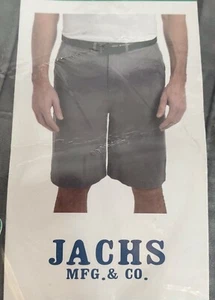 JACHS Men's Flat Front Stretch Shorts NWT Grey Size: 38 - Picture 1 of 4