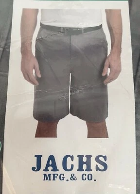 JACHS Men's Flat Front Stretch  Shorts NWT Grey Size: 38 - Image 1 of 4