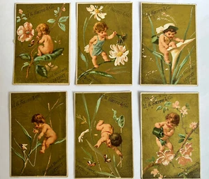 Victorian Trade Card Set 6 Kinder Garden Smith Diamond Merchant Detroit A97 - Bild 1 von 11