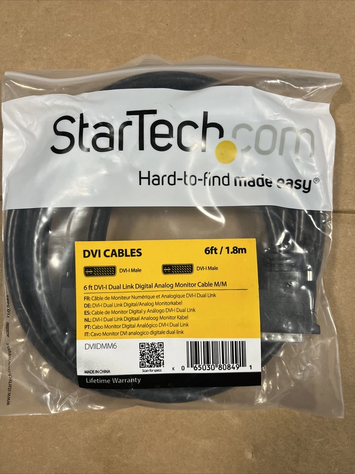 Cable StarTech 6’ DVI Dual Link M-M DVI  Foto 1 de 2