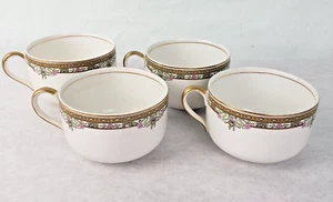 Set Of 4 Vintage Johnson Bros Tea/Coffee Cups England Gold Trim - Picture 1 of 9