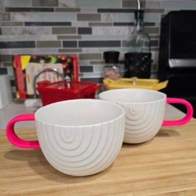 Juego de tazas arco iris Starbucks 2018 día de San Valentín (2) mango blanco rosa intenso Foto 1 de 4