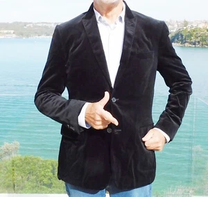 VINTAGE Express New Amsterdam Nobles Suave Dapper Black Velvet Jacket - Picture 1 of 11