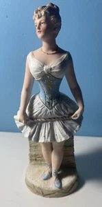Antica statuina vintage ragazza ballerina Banton ballerina bisque marca Schutz Germania - Foto 1 di 19