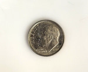 1997-P Roosevelt Dime 10C Raised Rim Double Struck High Grade Error Coin - Picture 1 of 2