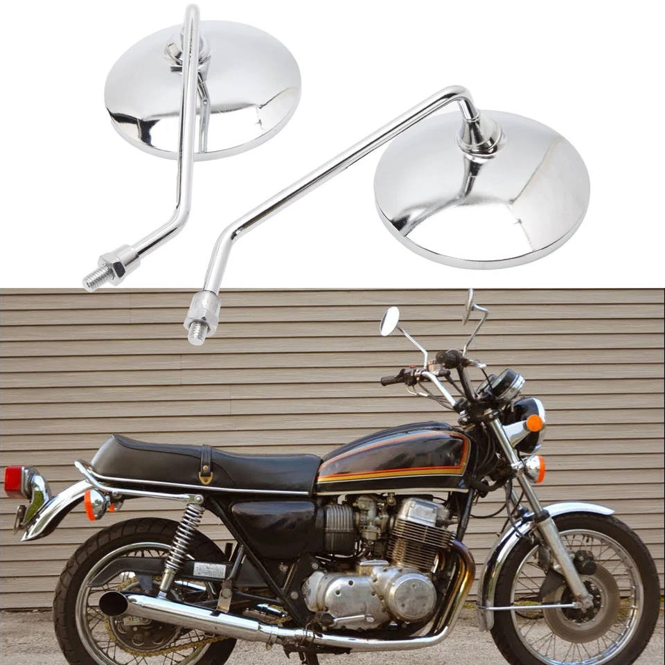 Chrome Motorcycle Rearview Side Mirrors for 1968-1973 Honda CB350 CB 750 350F Foto 1 de 4