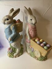 Easter Bunny Pair Delivering their Eggs