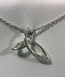 Sterling Silver Crystal Trinity Knot Celtic Fusion Pendant S45746 - Picture 1 of 3