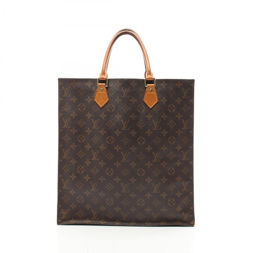 LOUIS VUITTON（LV） Borsa tote Louis Vuitton Sac Plat M51140 monogramma tela pelle marrone usata LV