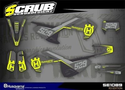 Kit de gráficos Husqvarna TE FE 2017 2018 2019 125 150 250 350 450 501 calcomanías Foto 1 de 4