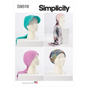 Modello Di Cucito Simplicity S9519 Head Wraps E Cappelli - Afbeelding 1 van 7