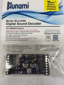 Soundtraxx BLU-4408 884609 BLUNAMI STEAM-2 8 FUNCIONES UNIVERSAL, Totalmente Nuevo - Imagen 1 de 1