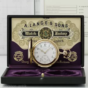 A. Lange & Söhne 18k Gold Louis XV Taschenuhr mit Original Zertifikat 1900 - Bild 1 von 17