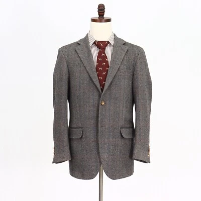 Lands' End 40R Gray Sport Coat Blazer Jacket Check 2B Wool - Image 1 of 4