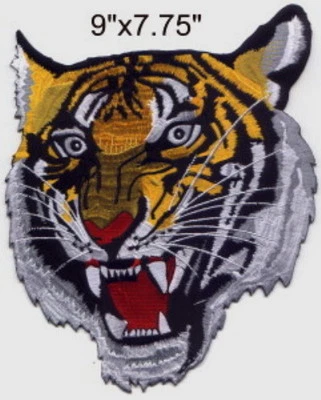 Large Tiger Head Embroidered Patches 9"x7.75" - Image 1 of 2