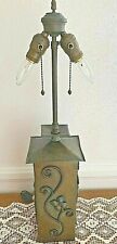 Antique Arts And Crafts Hammered Brass and Iron Lamp