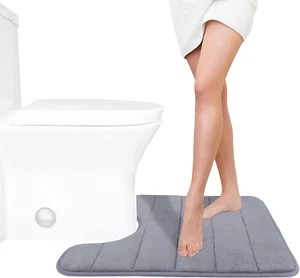 Memory Foam Toilet Bath Mat U-Shaped, Commode Contour Rug, Soft and Comfortable, - Picture 1 of 12