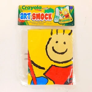 Vintage Crayola Art Smock Painting Apron Kids Childrens 1998 17 1/16 x 14" - Picture 1 of 8
