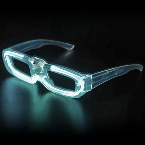 TRENDY BALTIC SIA Fasching LED-Partybrille LED-Brille weiß mit 3 Leuchtmodi leuchtend Licht