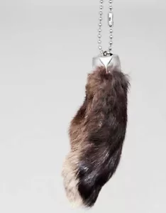 Real Rabbit Foot Lucky Keychain~NATURAL BLACK~Vraie Patte de Lapin Chanceuse - Picture 1 of 12