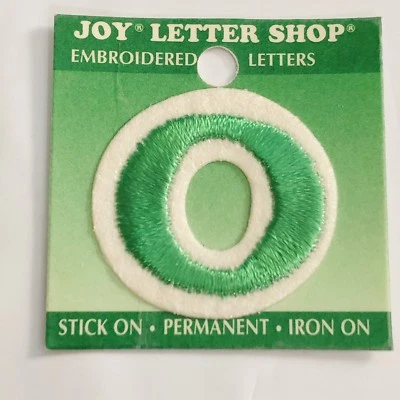 Joy Letter Shop Green O 1.5” Iron Stick On Embroidered Patch Appliqué Crafting - Image 1 of 4