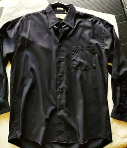Natural Issue Men's Micro Touch Black Collared Button Up Shirt Size Large - Picture 1 of 7
