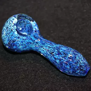 4" Schwer Blau Löffel Glas Pfeife Tabak Rauchen Kräuter Dicke Hand Pfeifen - Bild 1 von 3