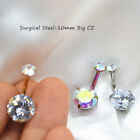 50Pcs 10Mm Cz Navel Ring Belly Bars Button Barbells Body Piercing Jewelry 14G