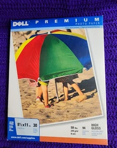 Dell High Gloss Premium Photo Paper 8.5x11” 59 Lb (19 )  Sheets Acid Free Open B - Picture 1 of 3