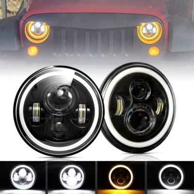 Par de faros LED redondos de 7 pulgadas para Jeep Patriot 2008-2016 luz proyectora DRL Foto 1 de 4