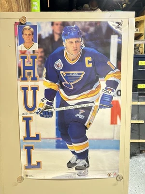 Póster arte de pared vintage 1993 Brett Hull St. Louis Blues NHL hockey Foto 1 de 4