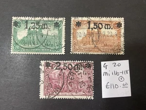 Sellos del Reich alemán. 1920. G 20. Mi 116 - 118. Usado. 1 firmado #c488 - Imagen 1 de 8